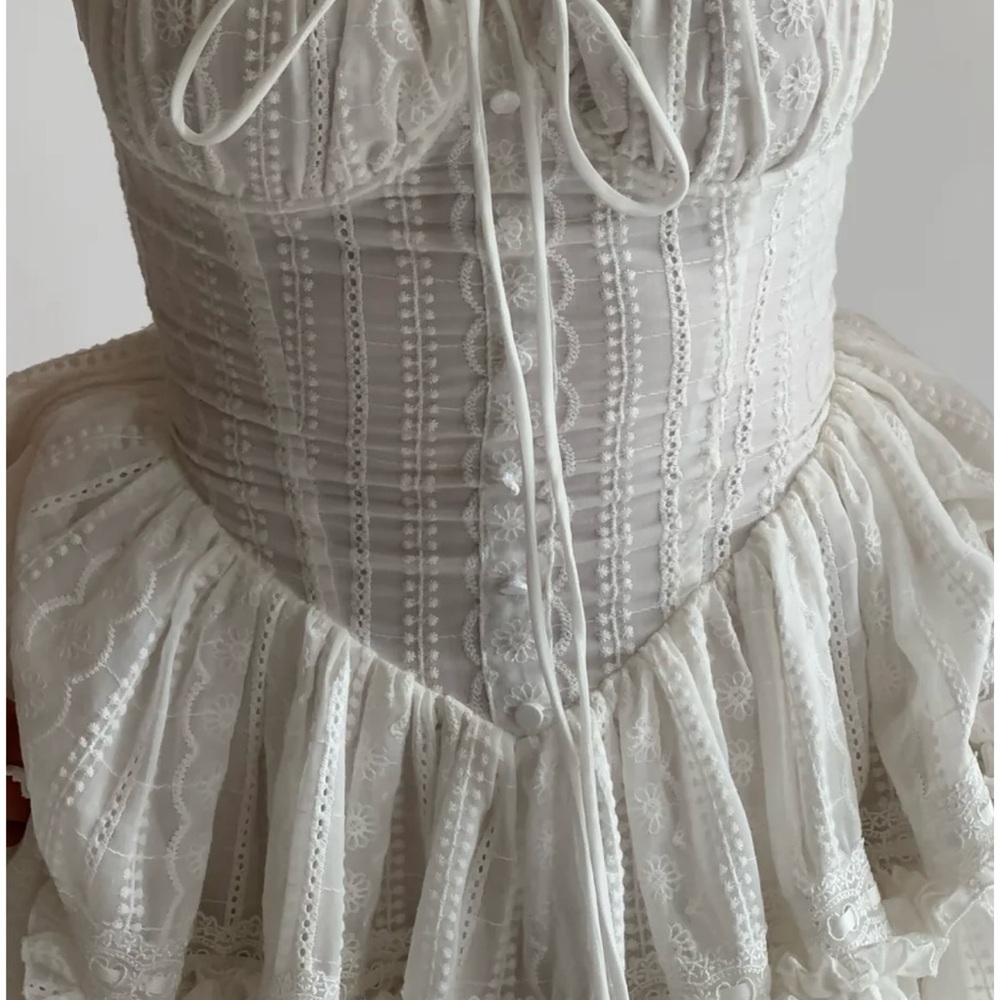 Elegant White Lace Mini Dress